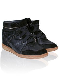 Isabel Marant F W2013 Betty Suede and Leather Sneakers Black Sz 39