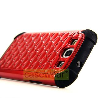 LUXMO RED DELUXE BLING IMPACT HARD CASE GEL COVER FOR SAMSUNG GALAXY S