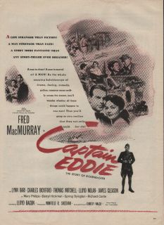 Vintage Movie Captain Eddie Fred Mac Murry Lynn Bari Print Ad