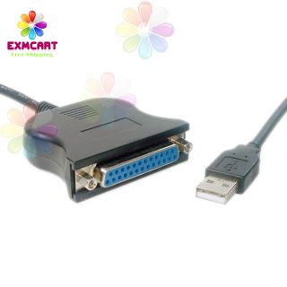 RS232 1284 DB25 Female Printer Cord Cable PC Mac Adapter