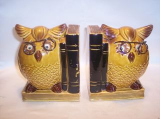 Pair of Vintage Owl Bookends Made in Japan