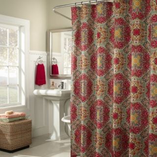 Style Kashmir Shower Curtain in Ruby MS7964 Ruby