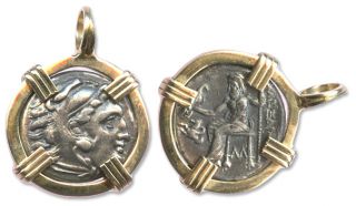 Macedon Ancient Greece drachm 14k gold Alexander The Great coin