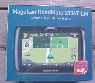 UNOPENED Magellan RoadMate 2136T LM GPS W LIFETIME Map Traffic Updates