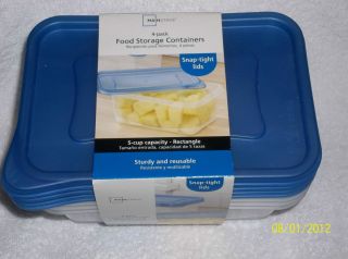 PACK OF MAINSTAYS FOOD STORAGE CONTAINERS 5 CUP RECTANGLE (2 sets