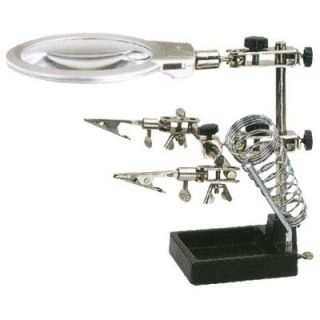 LED Helping Hand Magnifier Lighted Magnifying Glass Craft Stand