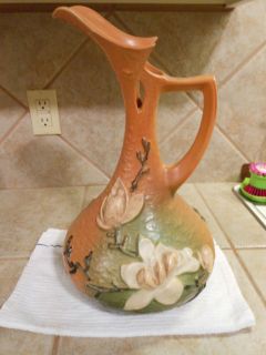  Roseville Pottery Ewer Pitcher 15 15 17 in Brown Magnolia near mint