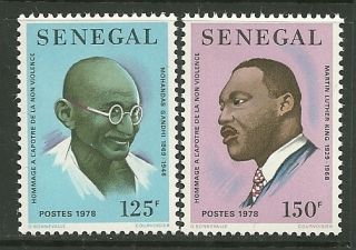 Senegal Mahatma Gandhi Luther King  Set SC 487 88 MNH
