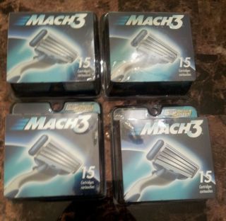 60 Gillette Mach3 Razor Blade Cartridges