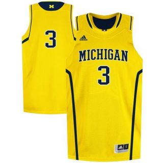 Michigan Wolverines 3 Replica Basketball Jersey – Maize