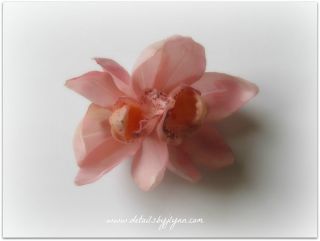Blush Pink Cymbidium Orchid Bridal Wedding Hair Flower Clip   Bride