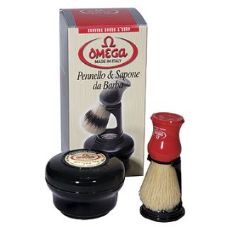 Omega Shaving Set Brush Brush Stand Shaving Cream