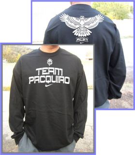Team Manny Pacquiao Long Sleeves Black T Shirt s 2XL