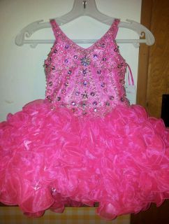 National Pageant Dress Glitz Little Rosie Hot Pink Size 4