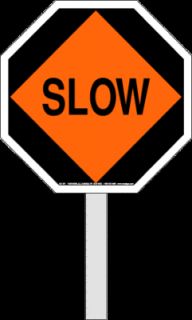 Traffic Paddle Crossing Guard Stop Slow School Sign