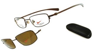  Ti NK9125 Mag Set Polarized Clip On Rx Glasses Maplewood Frame 51 19