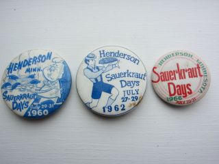 1960’s Henderson Minn MN sauerkraut Days Pinback Button