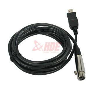 XLR Female to USB Male 3M 9ft Black Cable Cord Adapter Microphone Link