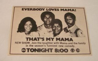 1974 ABC TV Ad Thats My Mama New Show