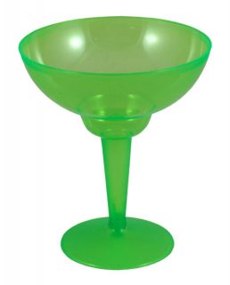 Neon Green Plastic Margarita Glasses Package of 10