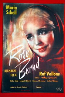 Rose Bernd German Maria Schell 1957 RARE EXYU Movie Poster
