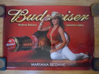 Sexy Girl Beer Poster Budweiser Mariana Seoane Cowgirl
