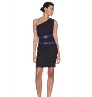 Mark James by Badgley Mischka One Shoulder Dress with Leather Accents