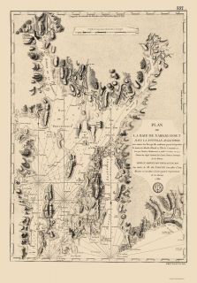 Maps Narragansett Bay Rhode Island RI Nautical Map 1780
