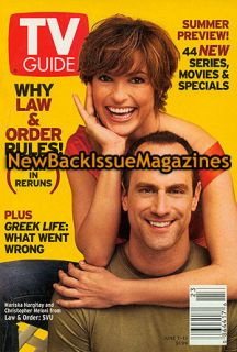 TV Guide 6 03 Mariska Hargitay Christopher Meloni Law Order SVU New