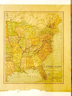 1890 Color Map of The Eastern United States