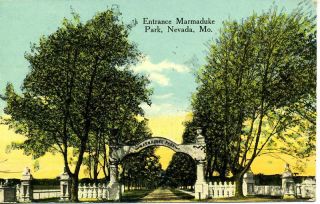 Nevada Missouri Marmaduke Park Vintage Postcard 1917 MO