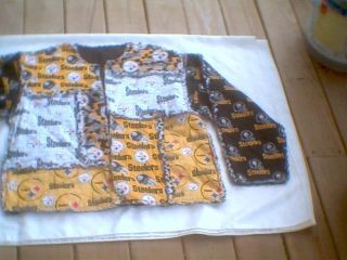 Pittsburgh Steelers Fabric Rag Quilt Jacket L16 18