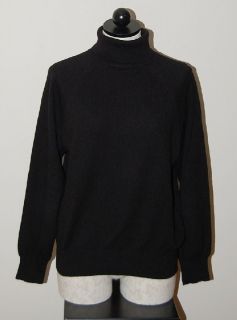  100 Cashmere Womans Black Turtleneck Sweater L