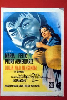 La Escondida Maria Felix Pedro Armendariz 1956 RARE EXYU Movie Poster