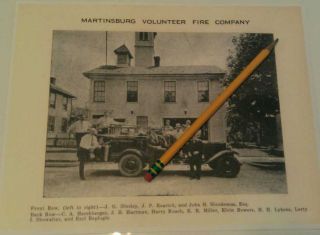 1932 Martinsburg Pa Vol Fire Company Firemen Station Firetruck Poster