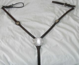 Circle Y Western Silver Show Breast Collar Plate Sterling 