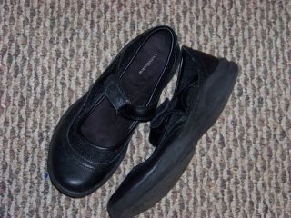 Womens Croft Barrow Rebah Black Leather Mary Jane Flats Shoes Size 8 1