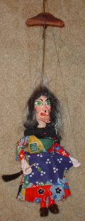 Vintage Czech 11 Witch Stringed Marionette Hand Made Puppet