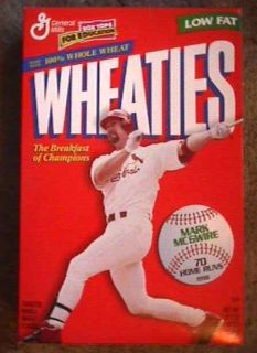 1998 Mark McGwire 70 Home Runs Wheaties Cereal Box
