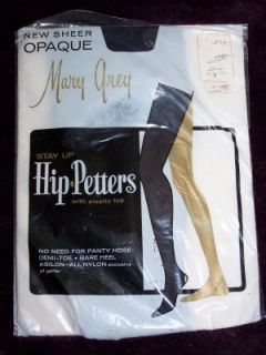  Mary Grey Nylon Thigh High Stockings Opaque Navy Blue HIP PETERS