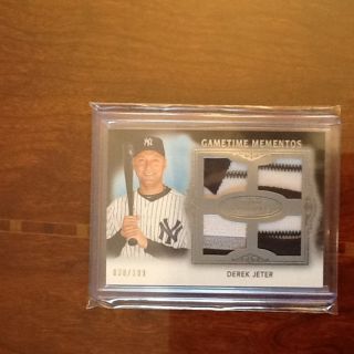 Derek Jeter 2011 Topps Marquee 4 HUGE Patches 3 Color Pinstripe 38 199