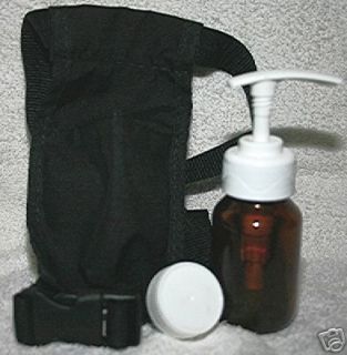 Massage Belt Holster and Pump Bottle with Cap Lid
