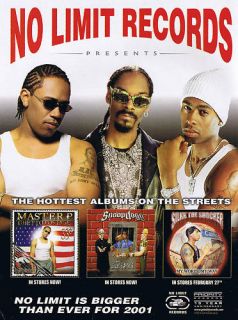 No Limit Records Mini Poster Ad Snoop Dogg Master P