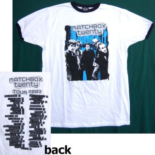 Matchbox Twenty 2003 Tour White Ringer T Shirt Medium New