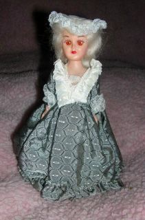 Vintage Doll   Martha Washington 7 Gray Dress Amber Eyes   possibly