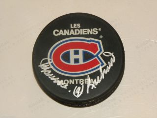 Maurice Richard Montreal Canadians Autographed Puck
