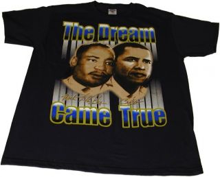 President Barack Obama Martin Luther King Mens Black T Shirt Embossed