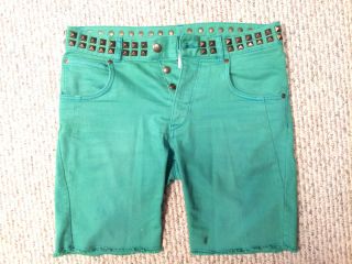 Matthew Williamson H M green pants jeans shorts stud marni versace
