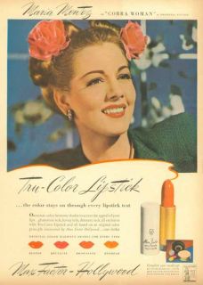 vintage MAX FACTOR hollywood MAKEUP beauty Red Lipstick COBRA WOMAN