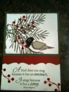 Up Peaceful Wishes chickadee vintage card kit maya angelou quote snow